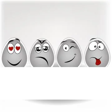 Set amusing eggs Stock Illustration