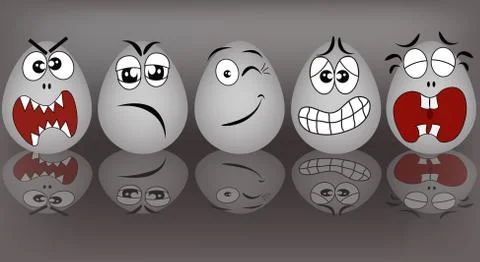 Set amusing eggs Stock Illustration