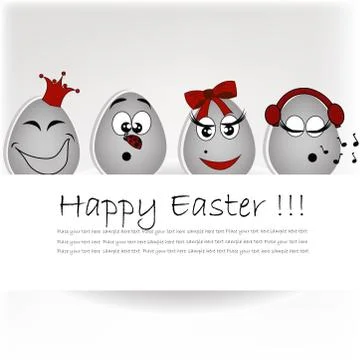 Set amusing eggs Stock Illustration