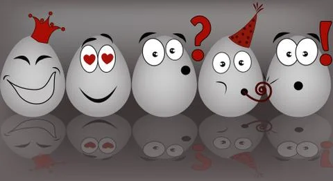 Set amusing eggs Stock Illustration