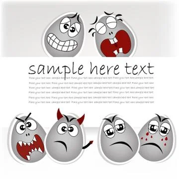 Set amusing eggs 스톡 일러스트