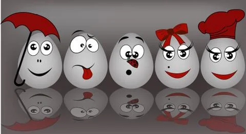 Set amusing eggs Stock Illustration