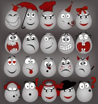 Set amusing eggs Illustrazione stock