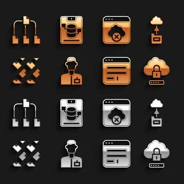 Set Analyst engineer, Cloud technology data transfer, computing lock, Browser イラスト素材