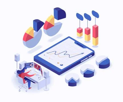 Set of analysts illustration Stock Illustration