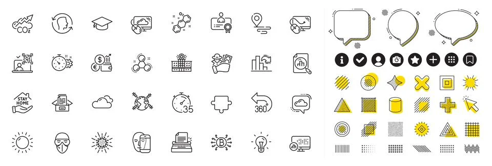Set of Analytics graph, Qr code and Face id line icons for web app. Pictogram Stock Illustration