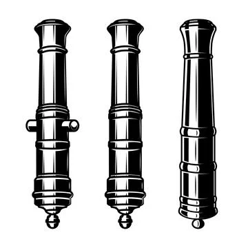 Set of ancient cannons. Design element for logo, lbel, sign. Stock Illustration