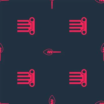 Set Ancient column and Torch flame on seamless pattern. Vector Illustrazione stock