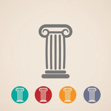 Set of ancient column icons Stock Illustration