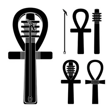 Set of ancient egypt silhouettes Illustrazione stock