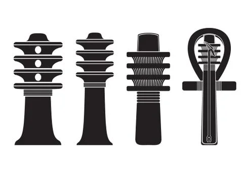 Set of ancient egypt silhouettes Stock Illustration