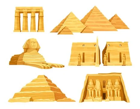 Set of ancient egyptian architecture 스톡 일러스트