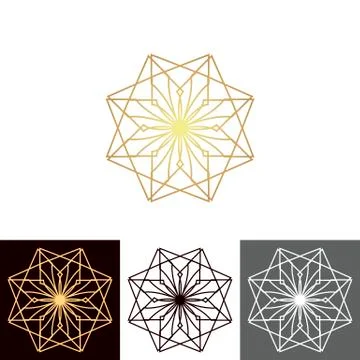 A set of ancient geometric linear figures, for decorating your own design. 스톡 일러스트