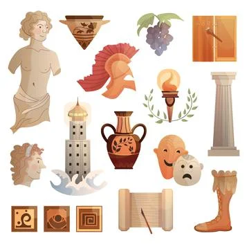 Set ancient greece Illustrazione stock