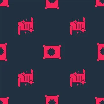 Set Ancient magic book and on seamless pattern. Vector Stockillustratie