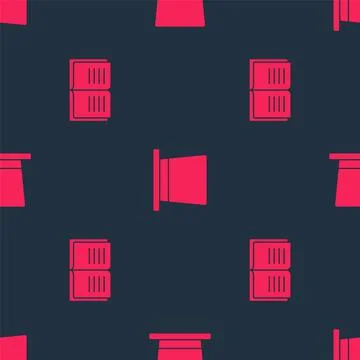 Set Ancient magic book and Magic hat on seamless pattern. Vector 库存插图