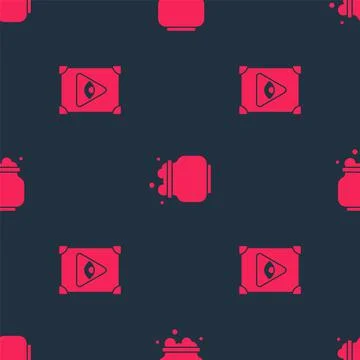 Set Ancient magic book and Witch cauldron on seamless pattern. Vector イラスト素材