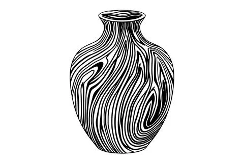 Set of ancient vase hand drawn ink sketch. Engraved style vector illustration. Stock Illustration