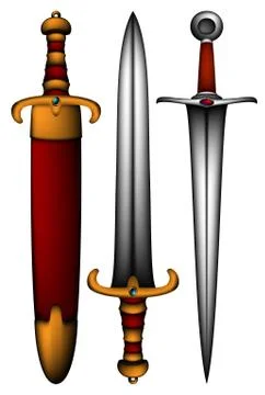 Set of ancient weapons Stock Illustration