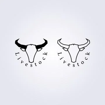 Set and bundle of variation of the cattle and livestock logo vector illustrat Stock Illustration