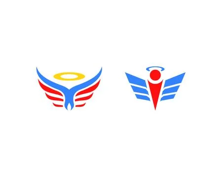 Set of Angel logo design 스톡 일러스트