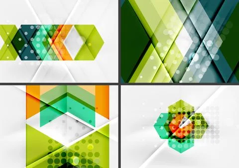 Set of angle and straight lines design abstract backgrounds Stock Illustration