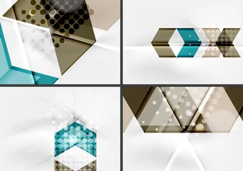 Set of angle and straight lines design abstract backgrounds Stock Illustration