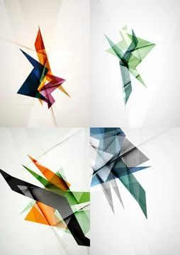 Set of angle and straight lines design abstract backgrounds Stock Illustration