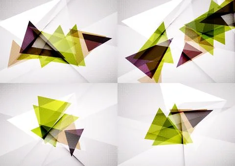 Set of angle and straight lines design abstract backgrounds Stock Illustration