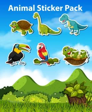 Set of animal character Illustrazione stock