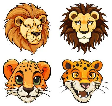 Set of animal face Stock Illustration