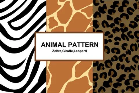 Set of animal pattern Stock Illustration