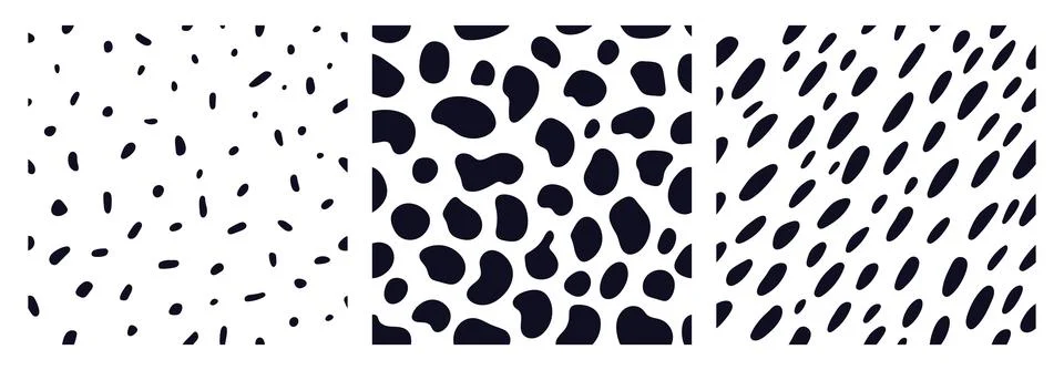 Set of animal pattern for textile design. Seamless pattern of dalmatian or .. Stock Illustration