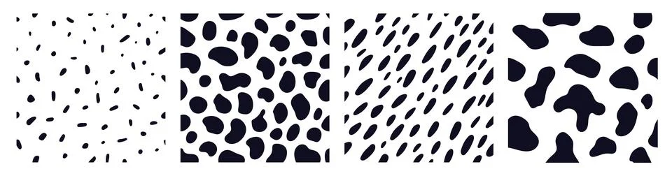 Set of animal pattern for textile design. Seamless pattern of dalmatian or co Stock Illustration