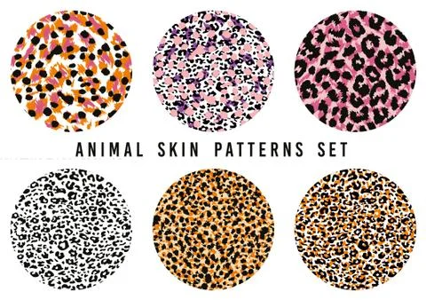 Set of animal print patterns Stock Illustration