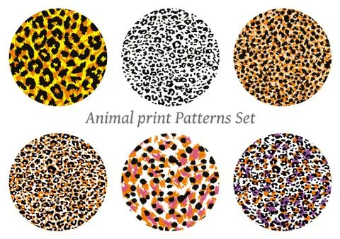 Set of animal print patterns Stock Illustration