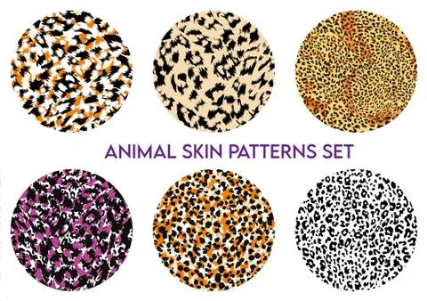 Set of animal print patterns	 Stock Illustration