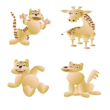 Set of animals cartoon Stock Illustration