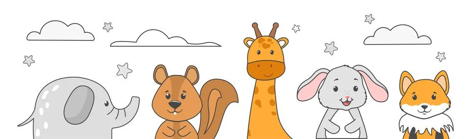 Set of animals Stock Illustration