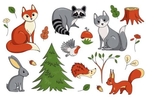 Set of animals. Vector illustration Stock Illustration