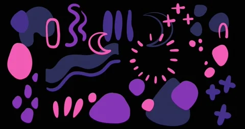 Set of Animated Abstract Trending Shapes Video stock 144808912