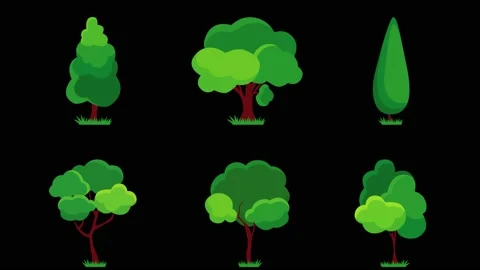 Set of animated different plants and trees animation. 스톡 동영상 138204337