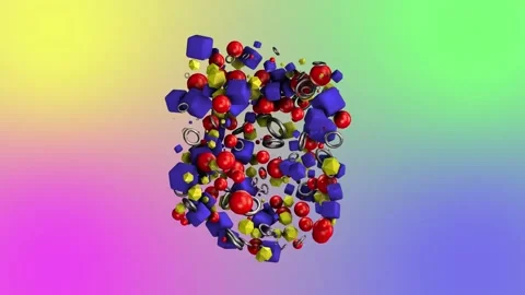 Set of animated geometric figures Stock Footage 143437522