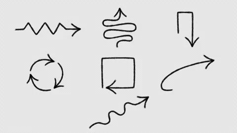 Set of animated hand-drawn arrows 2 Stock Footage 260943558