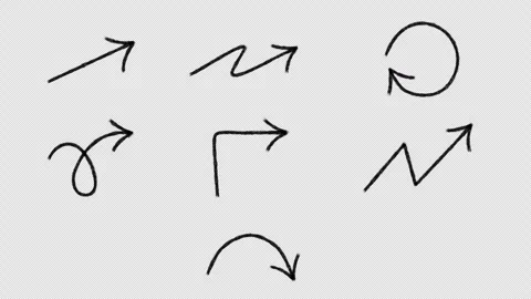 Set of animated hand-drawn arrows 1 Stock Footage 260943559