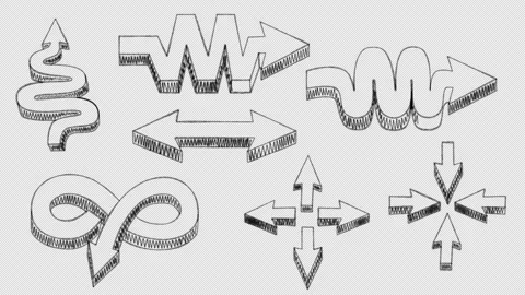 Set of animated hand-drawn arrows 3 Stock Footage 261196766