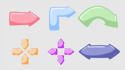 Set of animated hand-drawn arrows Stock Footage 264115332