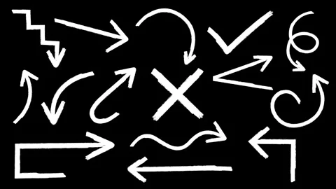 Set of Animated Hand Drawn Doodle Arrows. Arrow sketch handmade doodle swipe Stock Footage 280731380