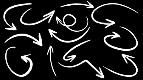 Set of Animated Hand Drawn Highlighter Elements, doodle arrows Stock Footage 280731378