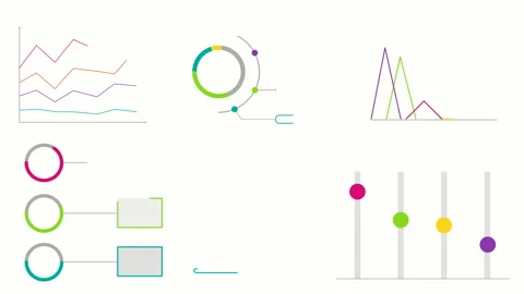 Set of animated infographics isolated on white background. Stock Footage 201481619